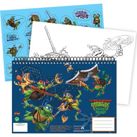 Μπλοκ Ζωγραφικής GIM Ninja Turtles Α4 23x33cm 40 φύλλων με αυτοκόλλητα (334-26416)