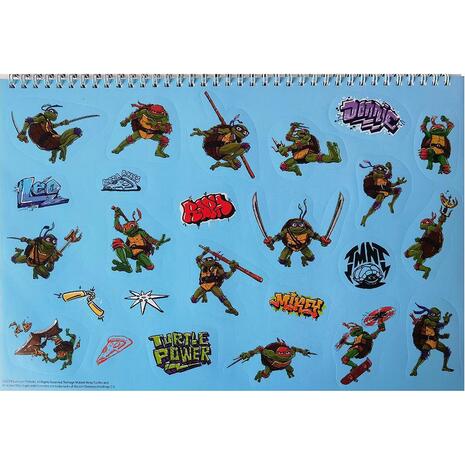Μπλοκ Ζωγραφικής GIM Ninja Turtles Α4 23x33cm 40 φύλλων με αυτοκόλλητα (334-26416)