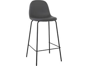 CELINA Σκαμπό BAR με Πλάτη, Κάθισμα H.67cm, Μέταλλο Βαφή Μαύρο, Pvc Γκρι (σετ 4 τεμαχίων) (ΕΜ902,1P)