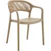 DONNA Πολυθρόνα-Pro Στοιβαζόμενη, PP-UV Tortora, Rope Wicker Φυσικό (Ε3150,3)