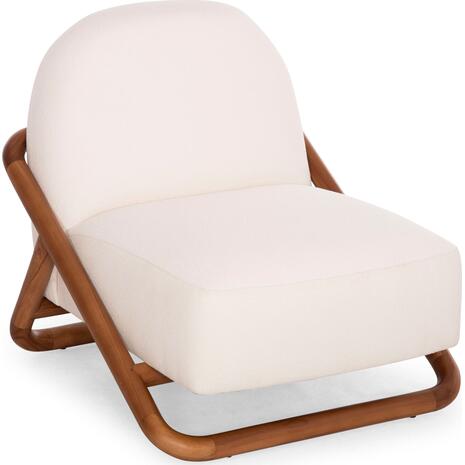 ΠΟΛΥΘΡΟΝΑ LOUNGE RAMROD SM9967 ΞΥΛΟ TEAK ΦΥΣΙΚΟ-ΕΚΡΟΥ ΜΠΟΥΚΛΕ 76x84x51-77,5Υεκ.