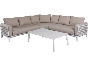 ΣΕΤ ΣΑΛΟΝΙ ΕΞ.ΧΩΡΟΥ 4ΤΜΧ ORION CORNER SM6191.02 ΛΕΥΚΟ ΑΛΟΥΜINIO & ΜΠΕΖ OLEFIN