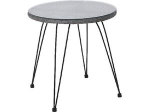 SALSA Τραπέζι Μέταλλο Βαφή Μαύρο, Wicker Γκρι (Ε244,Τ1)