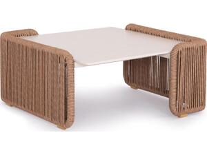 ΤΡΑΠΕΖΑΚΙ ΑΛΟΥΜΙΝΙΟΥ ΣΕΙΡΑ DESTINY SM6171 ΣΧΟΙΝΙ-SINTERED STONE TOP 88x88x39,5Υεκ.