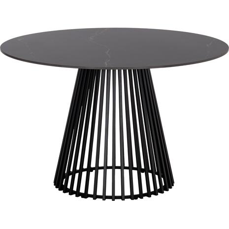 ΤΡΑΠΕΖΙ ΤΡΑΠΕΖΑΡΙΑΣ ΣΤΡΟΓΓΥΛΟ MEMNON SM18099 ΚΕΡΑΜΙΚΟ-ΜΕΤΑΛΛΟ ΣΕ ΜΑΥΡΟ Φ120x76Υεκ