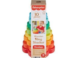Ξύλινη Πυραμίδα Fisher Price Κινητικών Δεξιοτήτων 18+ μηνών (HXT77)