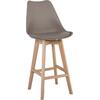 MARTIN Σκαμπό BAR Οξιά Φυσικό, Κάθισμα Η.67cm, PP-Pu Sand Beige, Μονταρισμένη Ταπετσαρία (σετ 4 τεμαχίων) (ΕΜ147,91)