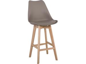 MARTIN Σκαμπό BAR Οξιά Φυσικό, Κάθισμα Η.67cm, PP-Pu Sand Beige, Μονταρισμένη Ταπετσαρία (σετ 4 τεμαχίων) (ΕΜ147,91)