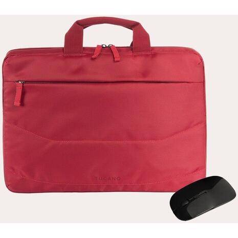 Τσάντα Laptop Tucano 15,6'' με ασύρματο ποντίκι κόκκινο