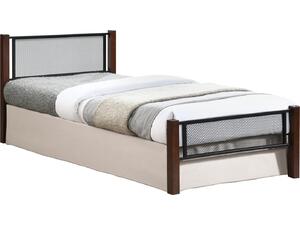 ΚΡΕΒΑΤΙ ΜΟΝΟ RAYVEN HM689 RUBBERWOOD ΣΕ DIRTY OAK-ΜΕΤΑΛΛΟ ΣΕ ΜΑΥΡΟ--ΓΙΑ 90x190εκ