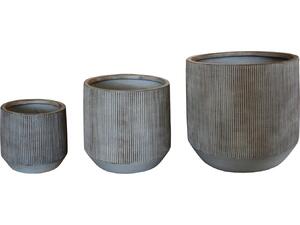 ΣΕΤ 3ΤΜΧ ΓΛΑΣΤΡΕΣ ΣΤΡΟΓΓΥΛΕΣ ΣΕΙΡΑ GARDENER HM4724 FIBERCLAY ΣΕ LIGHT ΚΑΦΕ Φ55x55Υεκ
