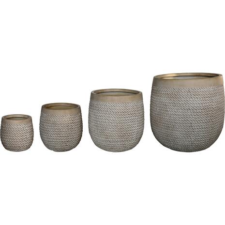 ΣΕΤ 4ΤΜΧ ΓΛΑΣΤΡΕΣ ΣΤΡΟΓΓΥΛΕΣ GARDENER HM4722 FIBERCLAY--IVORY CEMENT Φ54x54Υεκ
