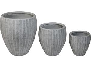 ΣΕΤ 3ΤΜΧ ΓΛΑΣΤΡΕΣ ΣΤΡΟΓΓΥΛΕΣ ΣΕΙΡΑ GARDENER HM4728 FIBERCLAY-ΧΡΩΜΑ CEMENT Φ48x56Υεκ