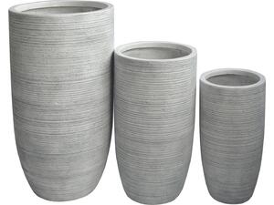 ΣΕΤ 3ΤΜΧ ΓΛΑΣΤΡΕΣ ΚΥΛΙΝΔΡΟΙ ΣΕΙΡΑ GARDENER HM4721 FIBERCLAY-ΧΡΩΜΑ CEMENT Φ42x78Υεκ