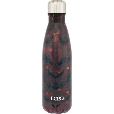 Μπουκάλι θερμός Polo Stainless Steel 500ml Μαύρο/κόκκινο