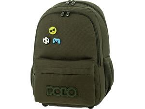 Tσάντα πλάτης 2+1 θέσεων Polo Pins green/κυπαρισσί