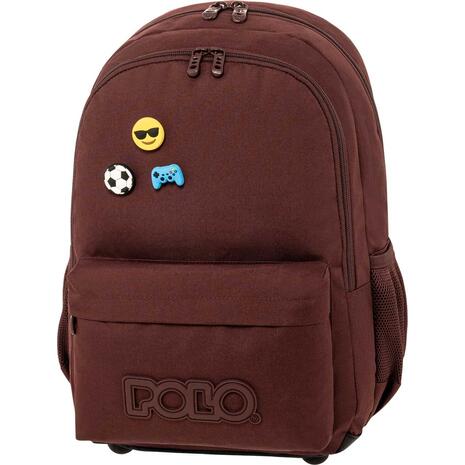 Τσάντα πλάτης 2+1 θέσεων Polo pins Burgundy / Βουργουνδί