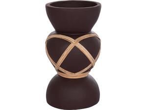 ΔΙΑΚΟΣΜΗΤΙΚΟ ΒΑΖΟ ΔΑΠΕΔΟΥ MAYNARD HM4672.07S TERRACOTTA ΣΟΚΟΛΑΤΙ-RATTAN Φ27.5x50Υεκ