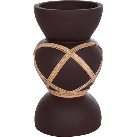 ΔΙΑΚΟΣΜΗΤΙΚΟ ΒΑΖΟ ΔΑΠΕΔΟΥ MAYNARD HM4672.07S TERRACOTTA ΣΟΚΟΛΑΤΙ-RATTAN Φ27.5x50Υεκ