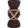 ΔΙΑΚΟΣΜΗΤΙΚΟ ΒΑΖΟ ΔΑΠΕΔΟΥ MAYNARD HM4672.07L TERRACOTTA ΣΟΚΟΛΑΤΙ-RATTAN Φ32x62.5Υεκ