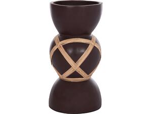 ΔΙΑΚΟΣΜΗΤΙΚΟ ΒΑΖΟ ΔΑΠΕΔΟΥ MAYNARD HM4672.07L TERRACOTTA ΣΟΚΟΛΑΤΙ-RATTAN Φ32x62.5Υεκ