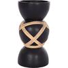 ΔΙΑΚΟΣΜΗΤΙΚΟ ΒΑΖΟ ΔΑΠΕΔΟΥ MAYNARD HM4672.01L TERRACOTTA ΜΑΥΡΟ-RATTAN Φ32x62.5Υεκ