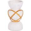 ΔΙΑΚΟΣΜΗΤΙΚΟ ΒΑΖΟ ΔΑΠΕΔΟΥ MAYNARD HM4672.02S TERRACOTTA ΛΕΥΚΟ--RATTAN Φ27.5x50Υεκ