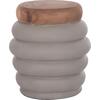 ΣΚΑΜΠΟ PUFFAT HM18172.03 FIBER CEMENT ΓΚΡΙ- ΞΥΛΟ TEAK TOP Φ45x46Υεκ.