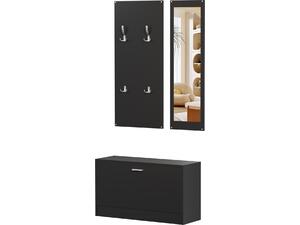 ΣΕΤ ΕΙΣΟΔΟΥ ΜΕ ΚΑΘΡΕΠΤΗ VERN HM2476.02 ΜΕΛΑΜΙΝΗ ΣΕ WENGE 80x27x175Υεκ