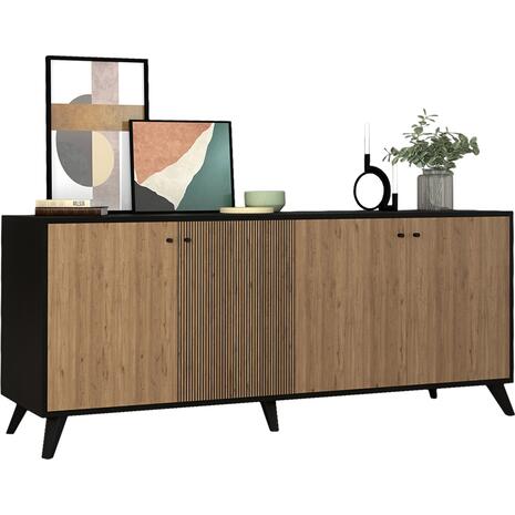 ΜΠΟΥΦΕΣ ΜΕΛΑΜΙΝΗΣ KRUDEN HM9446.11 ΜΑΥΡΟ-ΦΥΣΙΚΟ 180x40x78.6Υεκ.