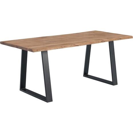 LIZARD-W Τραπέζι Κουζίνας - Τραπεζαρίας, Μέταλλο Βαφή Μαύρο, Ξύλο Ακακία Φυσικό (ΕΑ7095,W)