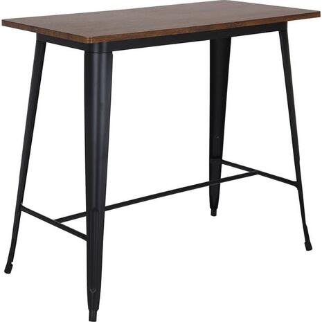 RELIX Wood Dark Oak Τραπέζι Bar-Pro, Μέταλλο Βαφή Μαύρο (Ε5212,1W)