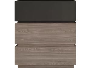 VANITY Κομοδίνο 3 Συρτάρια Αποχρώσεων Sonoma Oak & Grey, με Αποσπώμενα χρωματικά Μέρη (Ε7352,1)