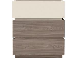 VANITY Κομοδίνο 3 Συρτάρια Αποχρώσεων Sonoma Oak & Cream, με Αποσπώμενα χρωματικά Μέρη (Ε7352,2)