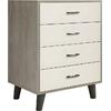 VANITY Συρταριέρα, με 4 Συρτάρια, Απόχρωση Sonoma Oak-Cream (Ε7370,3)