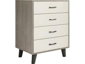 VANITY Συρταριέρα, με 4 Συρτάρια, Απόχρωση Sonoma Oak-Cream (Ε7370,3)