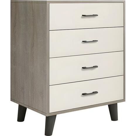 VANITY Συρταριέρα, με 4 Συρτάρια, Απόχρωση Sonoma Oak-Cream (Ε7370,3)