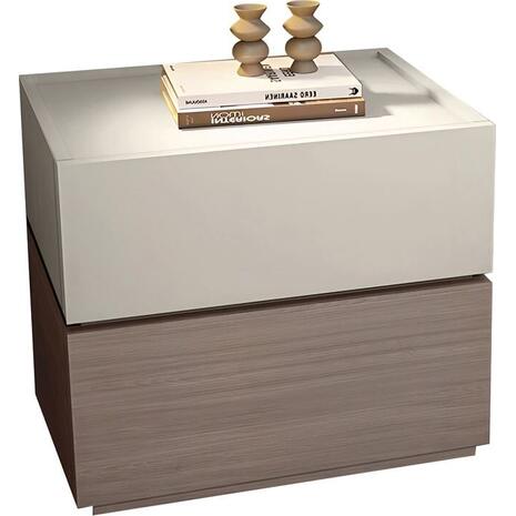 VANITY Κομοδίνο 2 Συρτάρια Αποχρώσεων Sonoma Oak & Cream, με Αποσπώμενα χρωματικά Μέρη (Ε7351,2)
