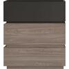 VANITY Κομοδίνο 3 Συρτάρια Αποχρώσεων Sonoma Oak & Grey, με Αποσπώμενα χρωματικά Μέρη (Ε7352,1)