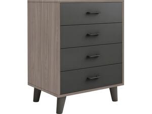 VANITY Συρταριέρα, με 4 Συρτάρια, Απόχρωση Sonoma Oak-Grey (Ε7370,1)