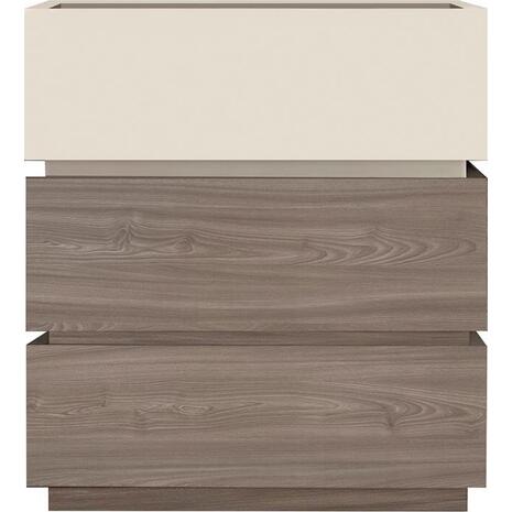 VANITY Κομοδίνο 3 Συρτάρια Αποχρώσεων Sonoma Oak & Cream, με Αποσπώμενα χρωματικά Μέρη (Ε7352,2)