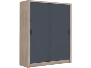 VANITY Ντουλάπα Δίφυλλη - Συρόμενη, Αποχρώσεων Sonoma Oak & Grey (Ε7355,1)