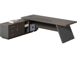 MASTER Γραφείο Αριστερή Γωνία, Απόχρωση Grey Walnut (ΕΟ925,L)