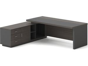 VIP Γραφείο Αριστερή Γωνία, Απόχρωση Grey Walnut (ΕΟ929,L)