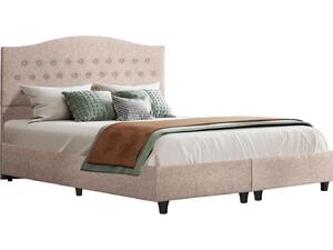 ΚΡΕΒΑΤΙ MALENA HM638.22 ΜΠΕΖ ΥΦΑΣΜΑ Τ. NUBUCK ΓΙΑ ΣΤΡΩΜΑ 150x200εκ.
