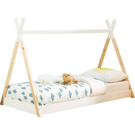 ΚΡΕΒΑΤΙ ΠΑΙΔΙΚΟ MUNK HM699.03 τ.MONTESSORI ΞΥΛΟ ΠΕΥΚΟΥ ΦΥΣΙΚΟ-ΛΕΥΚΟ- 190x90εκ