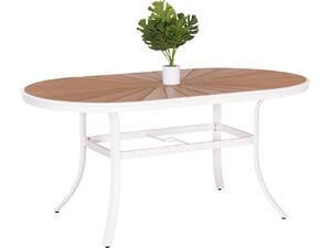 ΤΡΑΠΕΖΙ ΕΞΩΤ.ΧΩΡΟΥ TELAMO HM6288.02 ΑΛΟΥΜΙΝΙΟ ΛΕΥΚΟ & POLYWOOD 160X90Χ73.5Υεκ.