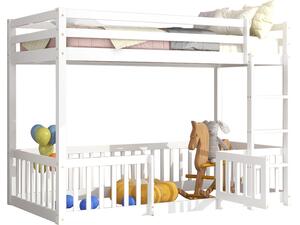 ΠΑΙΔΙΚΗ ΚΟΥΚΕΤΑ τ.MONTESSORI ΜΕ ΠΑΡΚΑΚΙ PLAYKID HM703.03 ΞΥΛΟ ΠΕΥΚΟΥ ΛΕΥΚΟ ΓΙΑ 190x90εκ