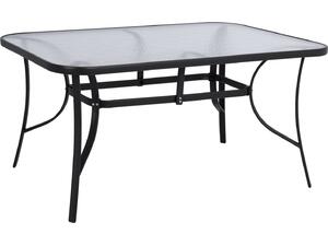 ΤΡΑΠΕΖΙ BRUNO 150X90Χ72Υεκ. ΜΕΤΑΛΛΙΚΟ ΜΑΥΡΟ ΜΕ ΓΥΑΛΙΝΗ ΕΠΙΦΑΝΕΙΑ HM5145.03