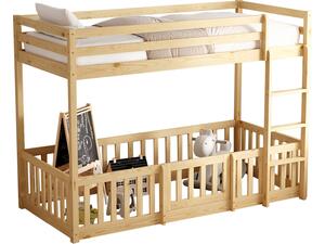ΠΑΙΔΙΚΗ ΚΟΥΚΕΤΑ τ.MONTESSORI ΜΕ ΠΑΡΚΑΚΙ PLAYKID HM703.01 ΞΥΛΟ ΠΕΥΚΟΥ ΦΥΣΙΚΟ ΓΙΑ 190x90εκ